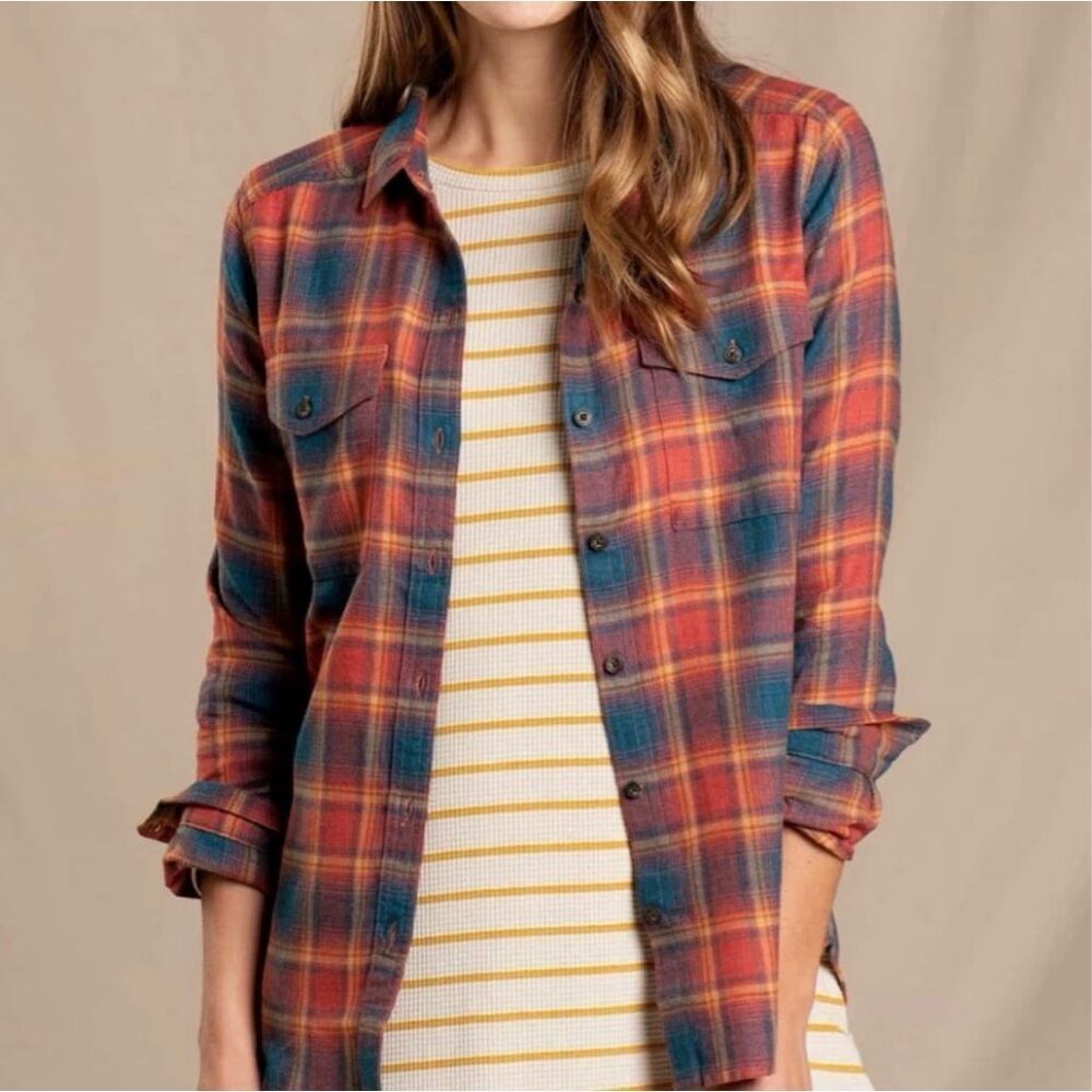 ✨Toad & Co Women's Re-Form Flannel Long Sleeve Autumn Sz Small Shirt✨
